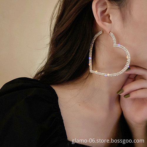 Big punk heart chain inspired hoop earrings gold plated errings ering women jewelry bulk ear ring for women 2021 woman jewelry